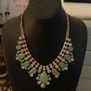 Blue rhinestone statement necklace